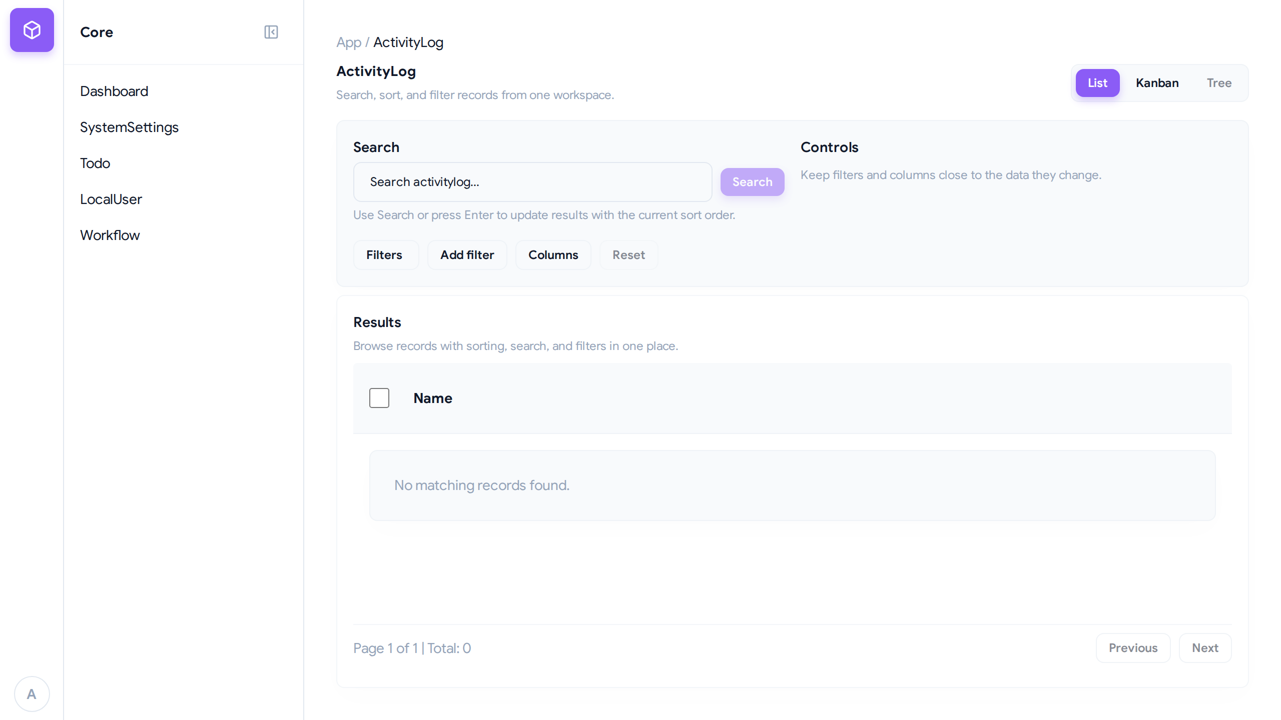 Activity Log Audit Trail