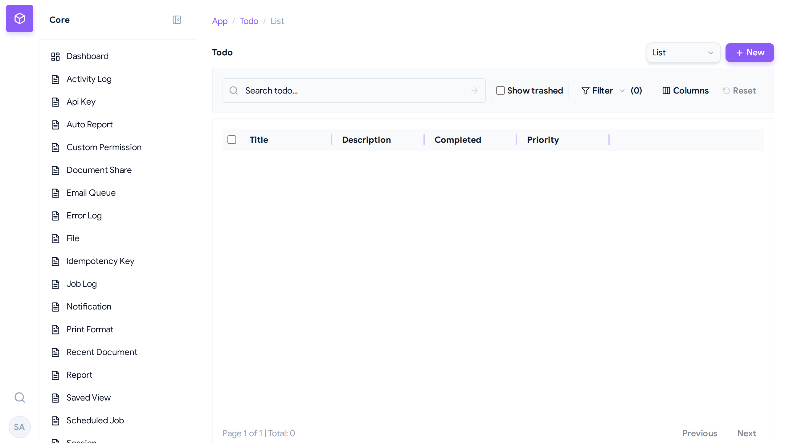 Todo List View